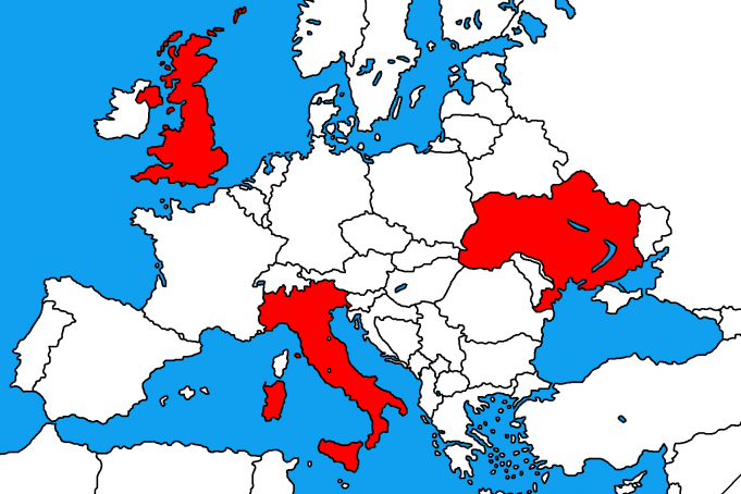UK, Italy and Ukraine